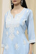 Blue Viscose Kalidar Suit Set image number 1