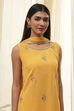 Ochre Yellow Embroidered Straight Suit Set image number 1