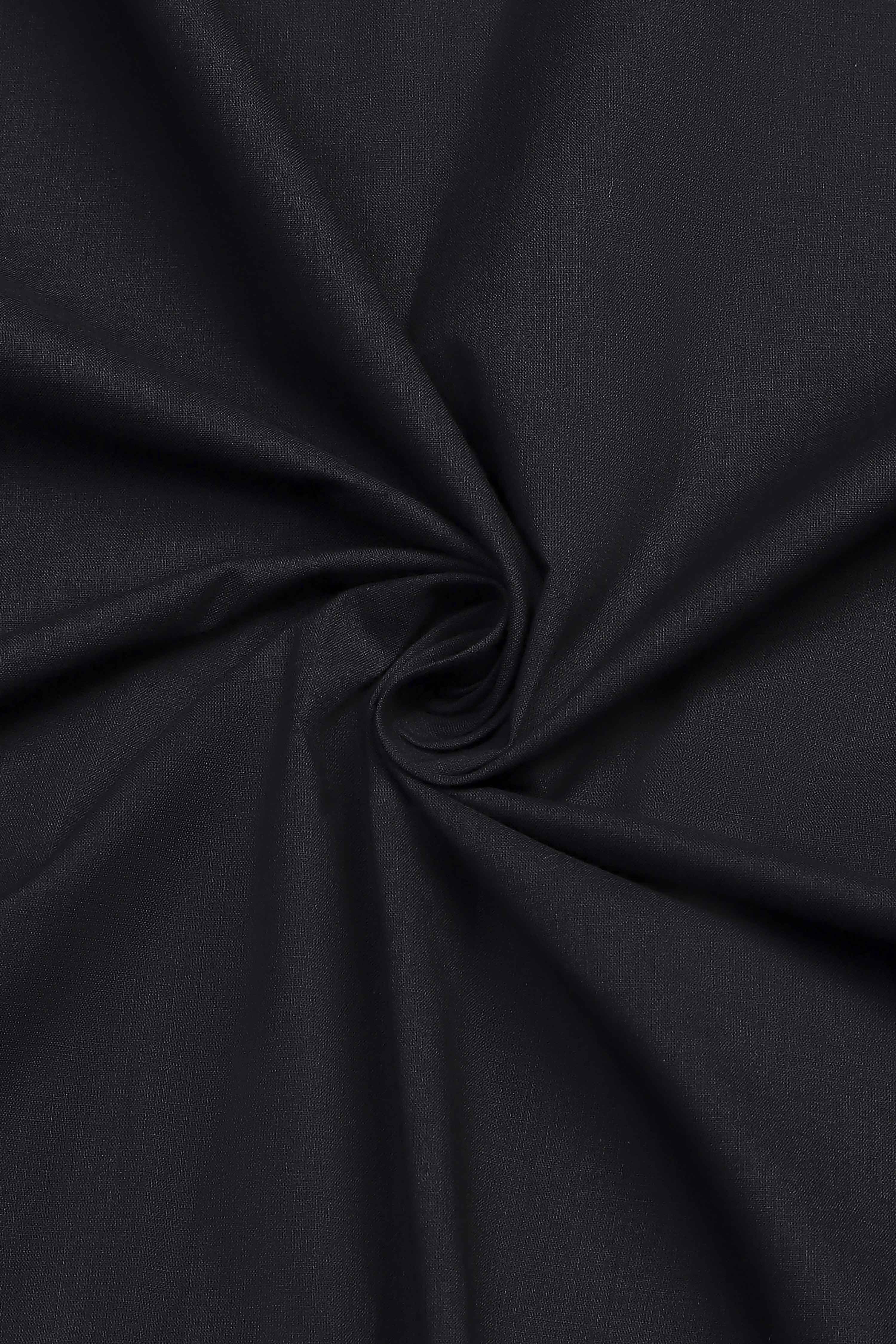 Green Black Linen Royal Swirl Jal Print Unstitched Suit Set image number 2