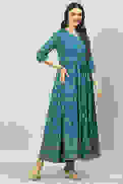 Teal Cotton Dress image number 0