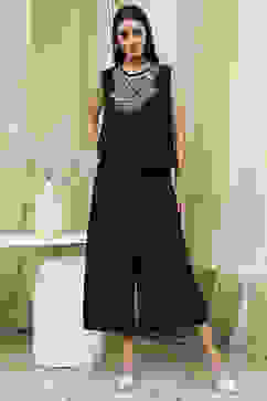 Black Solid Straight Co-ord Set image number 6