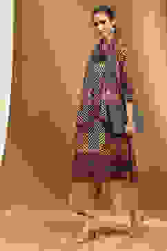 Beige and Black Modal Printed Straight Suit Set image number 0