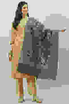 Smokey Blue Acrylic Yarndyed Dupatta image number 0