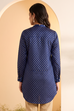 Blue Polka Dot A-Line Shirt-Style Kurti image number 4
