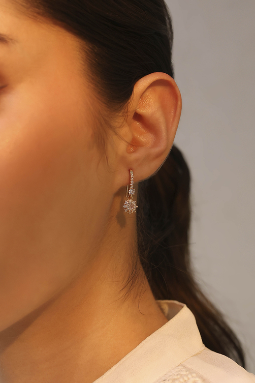 White Brass Cz Drop & Danglers image number 1