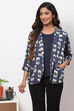 Indigo LIVA Printed Blazer Set image number 2