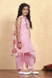 Dark Pink Polyester Straight Solid Suit Set image number 5