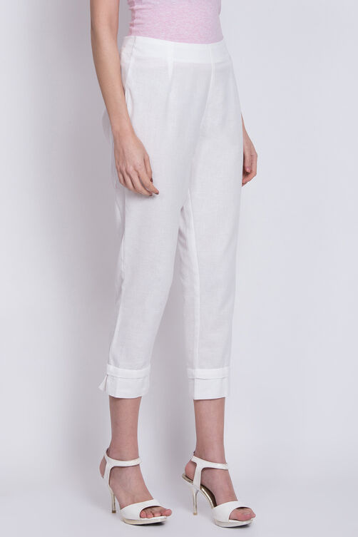 Black Cotton Blend Solid Pant image number 2