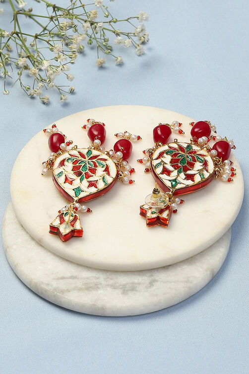 Red Brass Earrings image number 2