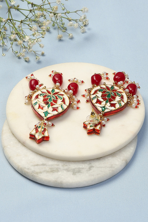 Red Brass Earrings image number 2