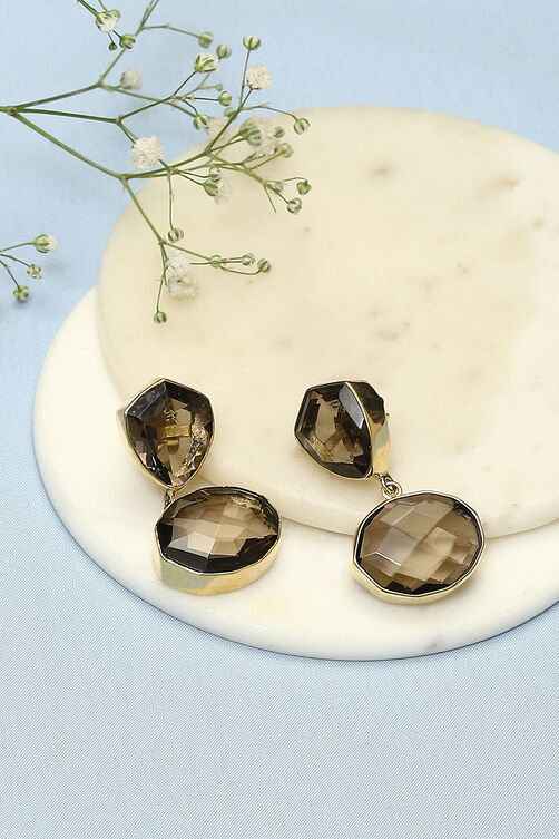 Brown Brass Earrings image number 0