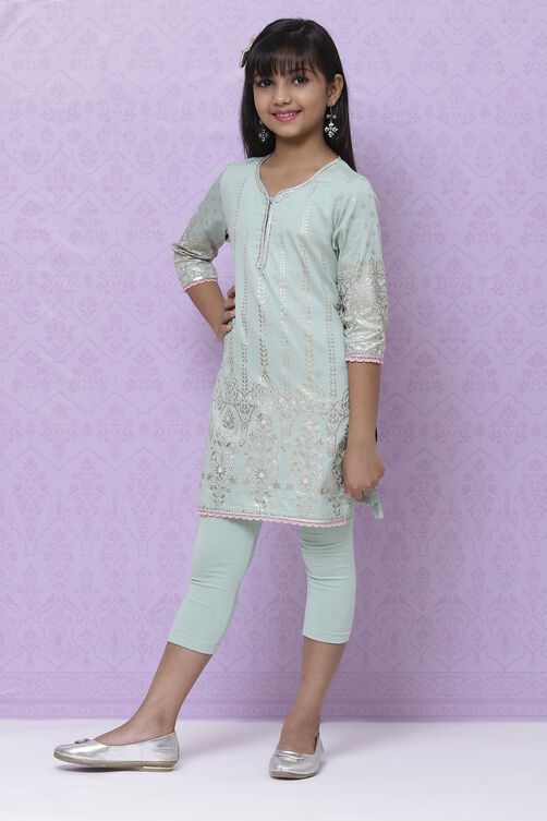Sap Green Straight Cotton Tunics image number 4