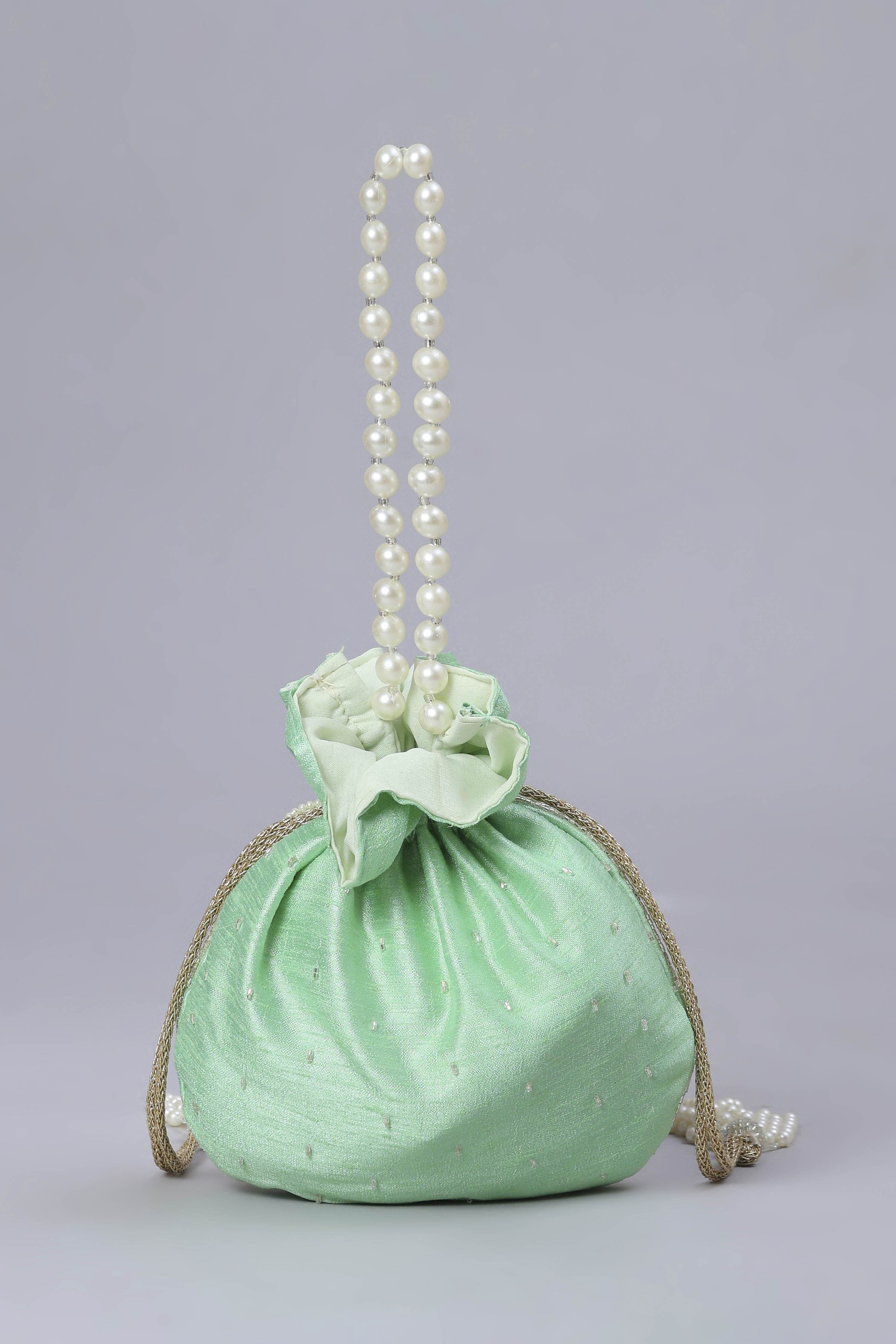 Green Fabric Potli Bag image number 2