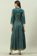 Black Cotton Flared Printed Dress image number 4
