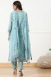 Light Green Chanderi Floral Printed Unstitched Suit Set image number 2