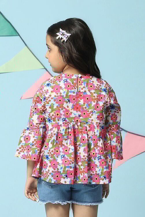 Blue Cotton Short Top image number 4