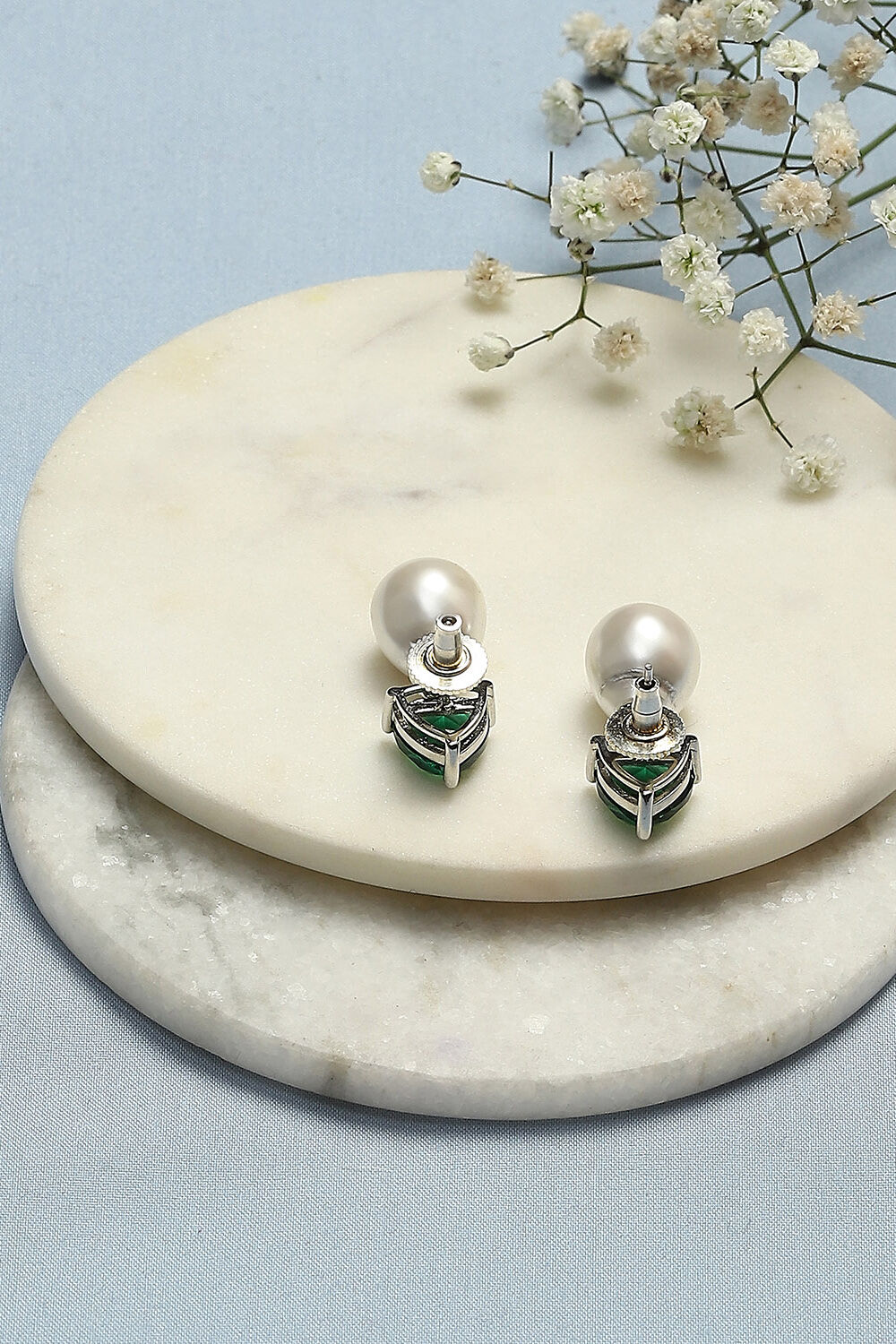 Green Brass Earrings image number 2