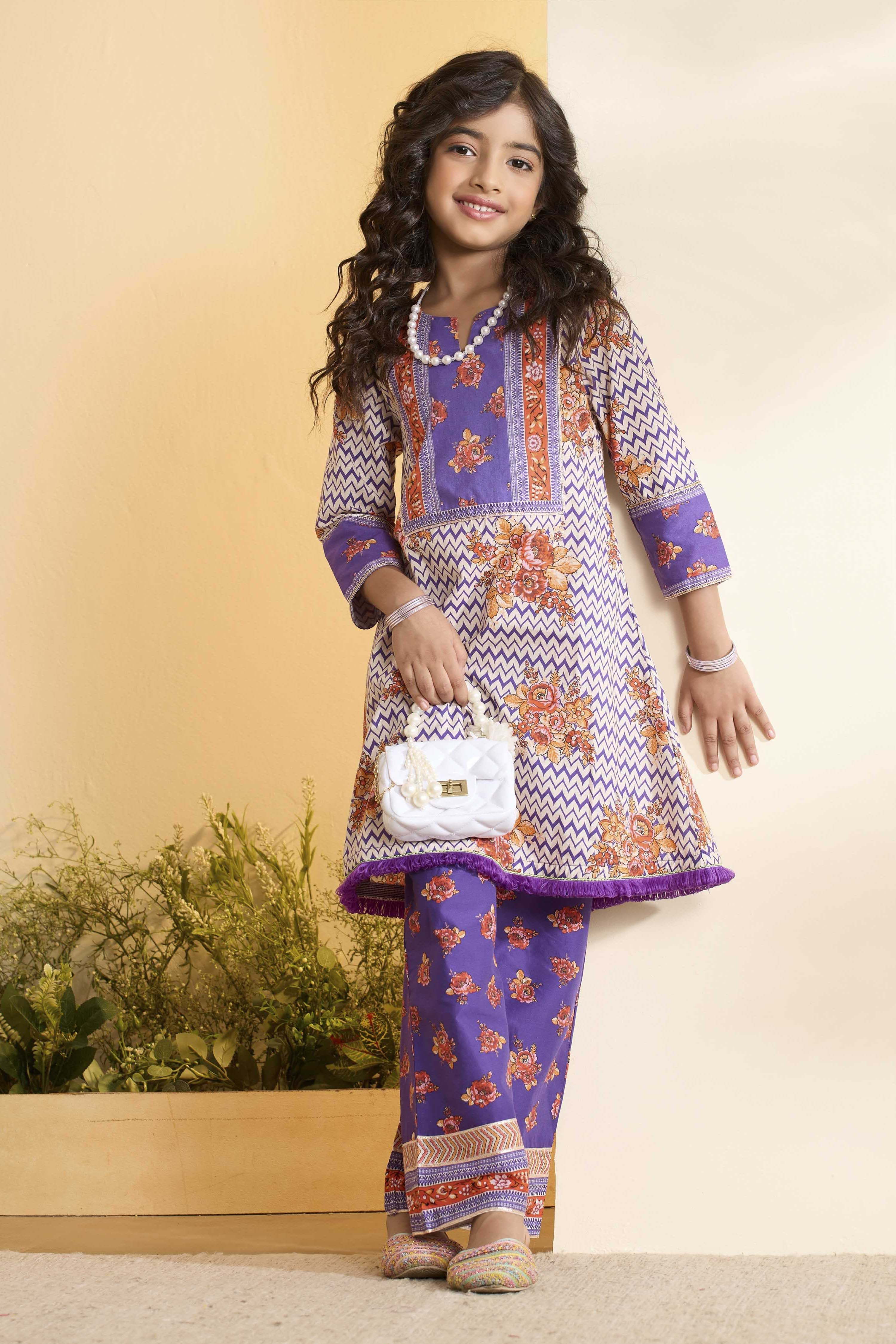 biba Purple Cotton A Line Suit SetPurple Cotton A Line Suit Set-picture-459