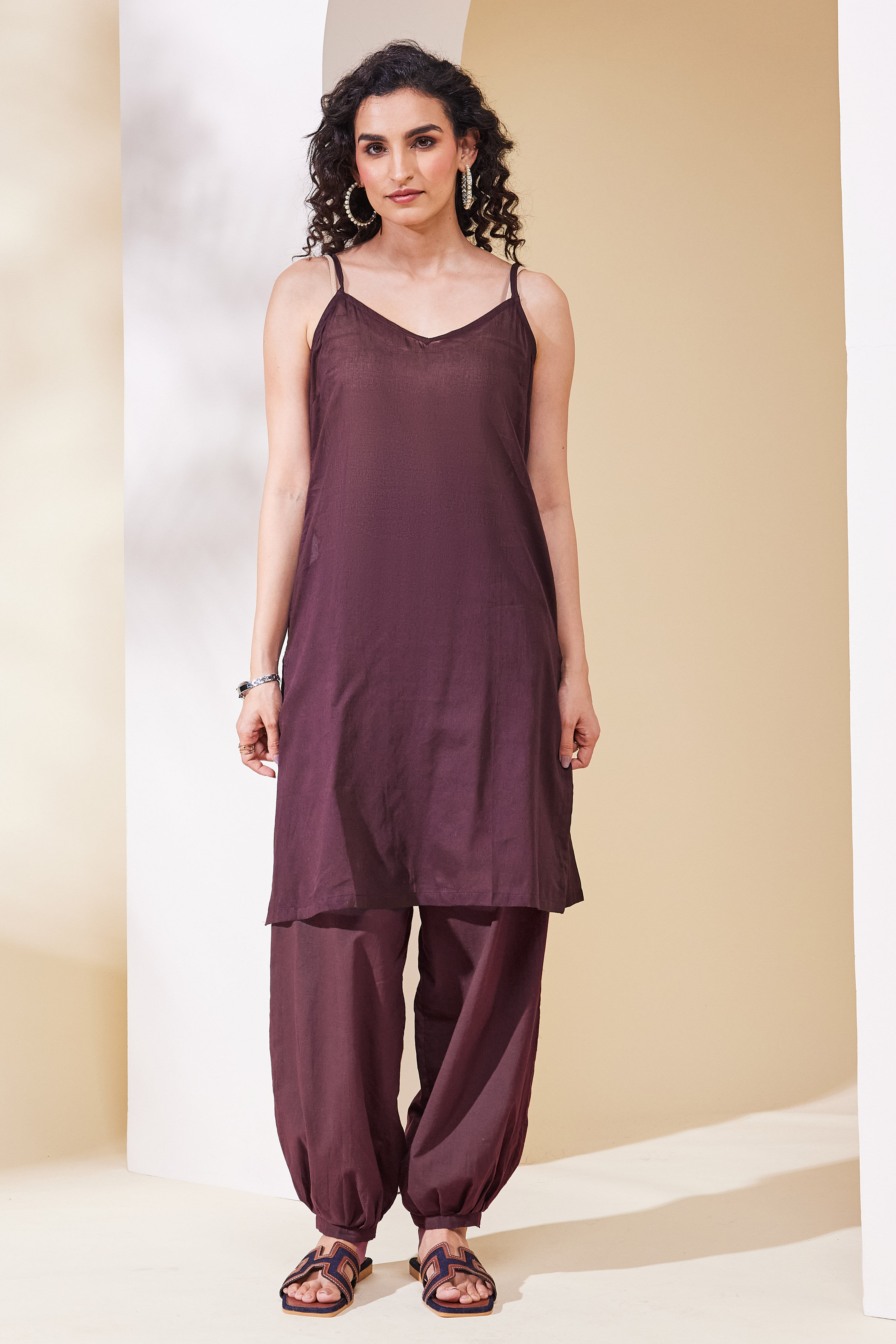 Brown Viscose Blend Straight Kurta image number 6