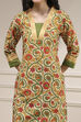 Green Tussar Digital Print Unstitched Suit Set image number 2