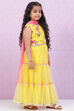 Lime Yellow Art Silk Lehenga Set image number 5