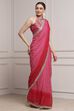 Pink Cotton Blend Printed Saree image number 5