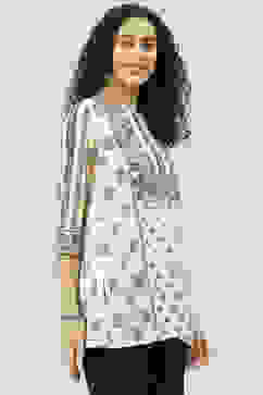 Ecru Art Silk Straight Printed Short Kurti image number 3