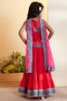 Red Cotton Floral Printed Tiered Lehenga Set image number 5