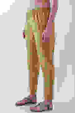 Beige Cotton Slim Pants image number 2