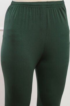 Forest Green Cotton Blend Solid Churidar image number 1