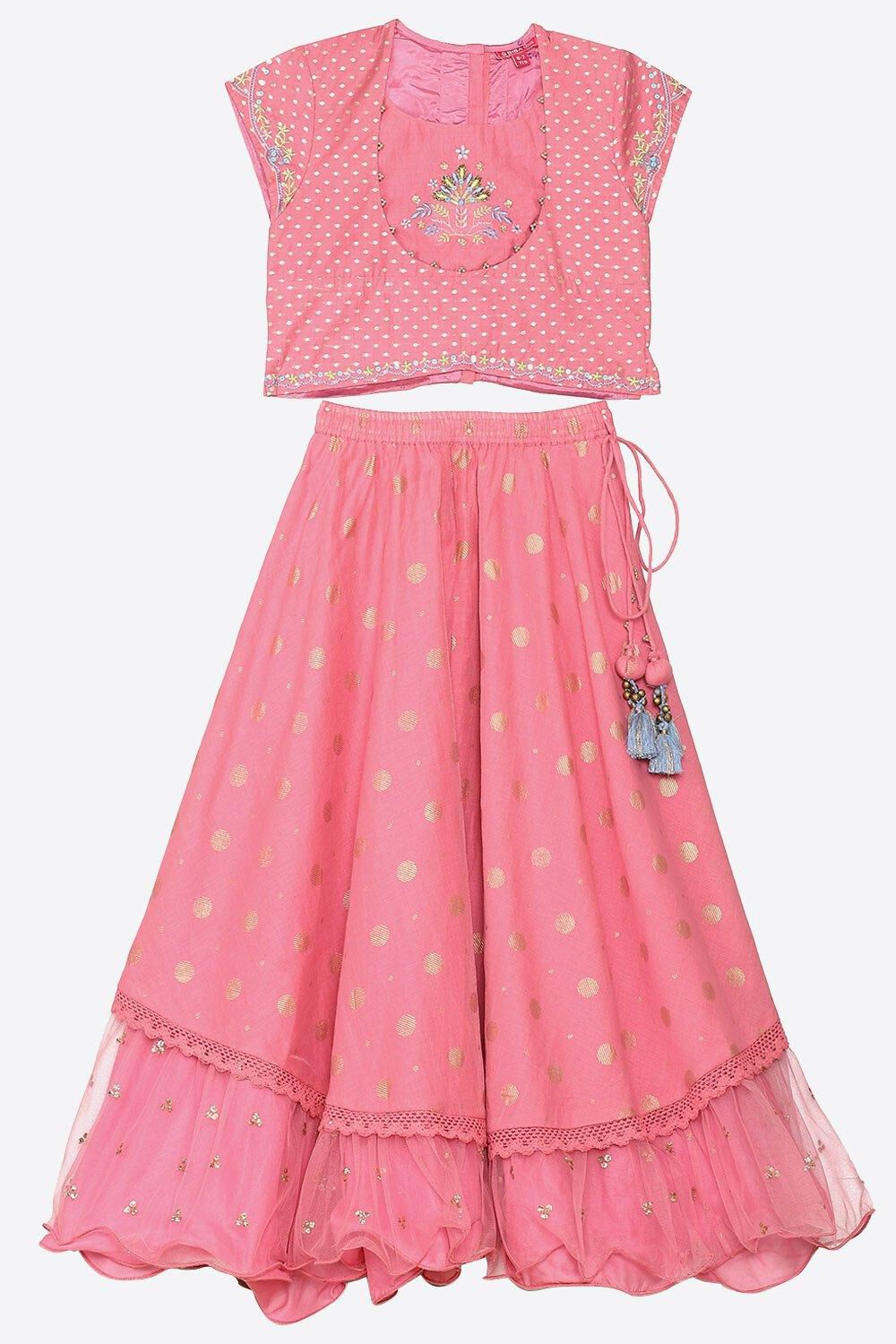 Orchid Pink Poly Viscose  Lehenga Set image number 0