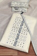 Off-White Cotton Machine Embroidered Unstitched Suit Set image number 0