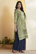 Green Cotton Straight Kurta image number 3