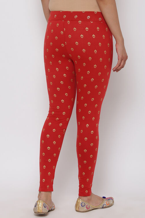 Beige Cotton Leggings image number 4
