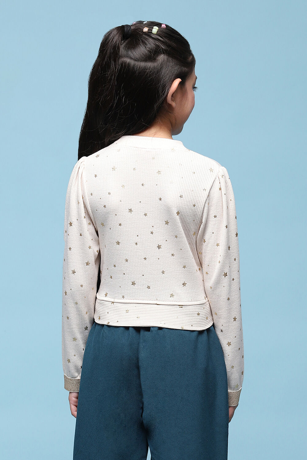 Ivory Cotton Printed T-Shirt image number 4