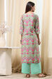 Sea Green Printed Straight Suit Set image number 4