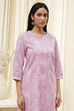 Yellow Cotton Printed Straight Kurta image number 0