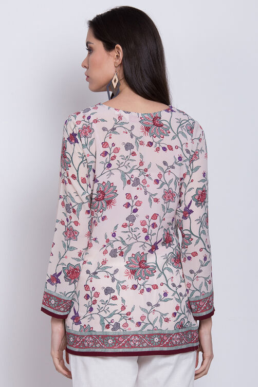 Yellow Art Silk Straight Printed Kurti image number 5