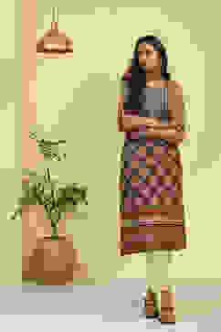 Brown Ethnic Motifs Printed Straight Kurta image number 5