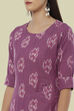 Purple Cotton IKAT Straight Yarndyed Kurta image number 4