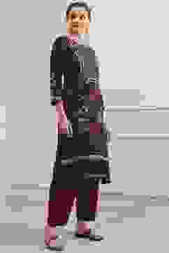 Brown Floral Printed Straight Kurta image number 4