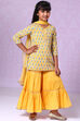 Yellow Cotton Straight Kurta Sharara Suit Set image number 0