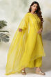 Lime Green Art Silk Straight Kurta Flared Palazzo Suit Set
