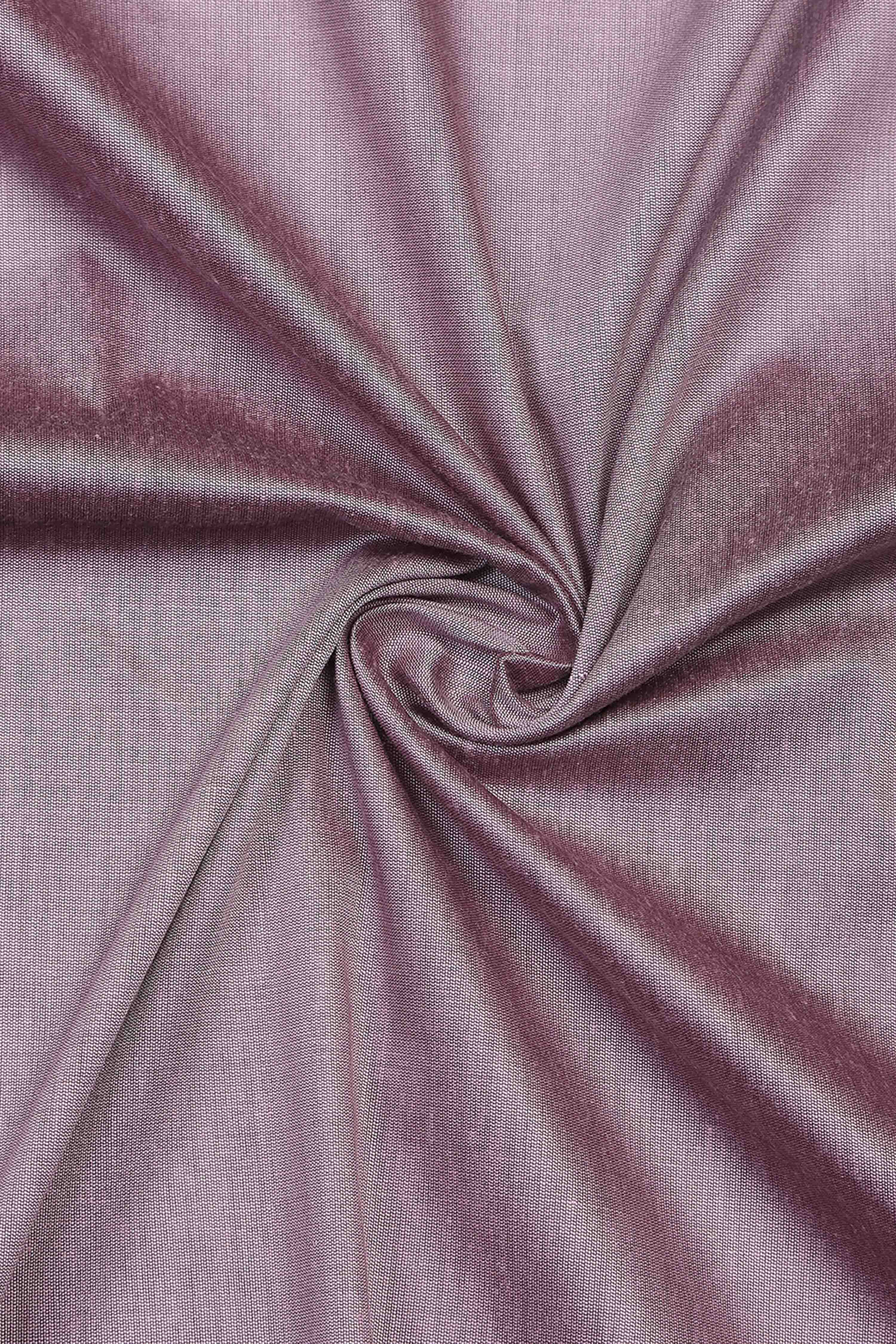 Dusty Mauve Banarasi Chanderi Banarasi Print Unstitched Suit Set image number 2