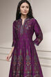 Green Viscose Kalidar Printed Suit Set image number 1