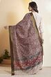 Red Chennur Silk Floral Printed Dupatta image number 5