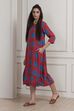 Mustard Yellow Printed A-Line Dress image number 2