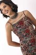 Green Cotton Geometric Printed Lace-Up Kurti image number 1