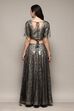 Navy Blue Polyester Straight Kurta Lehenga Set image number 4