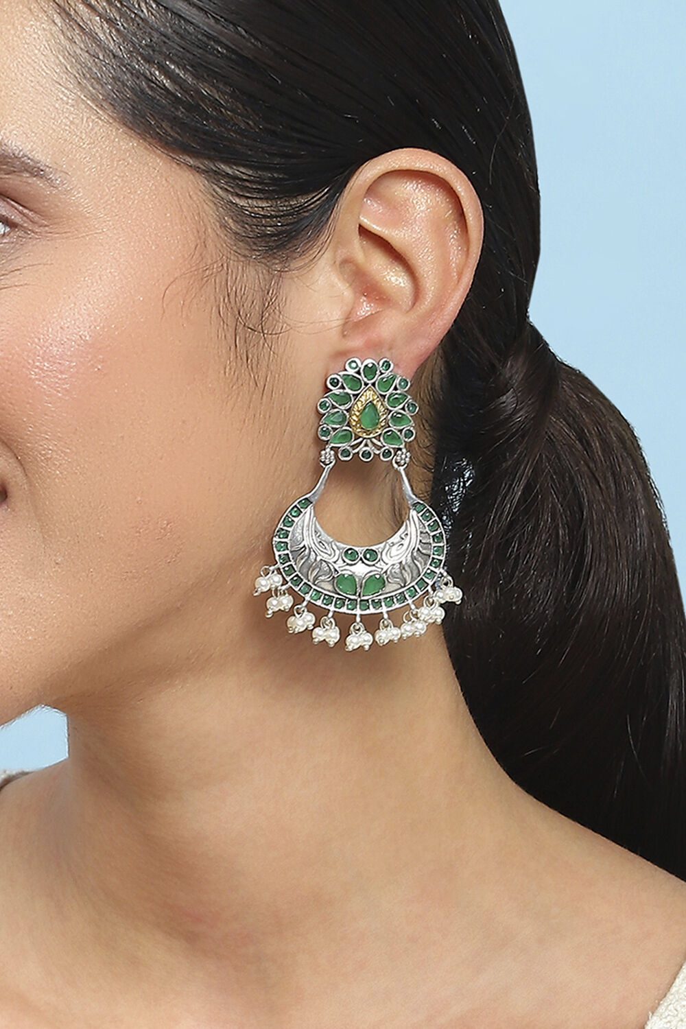 Green Stone Earrings image number 1